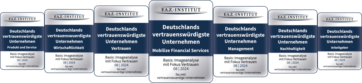 In der Studie des F.A.Z.-Instituts „Deutschlands vertrauenswürdigste Unternehmen 2024“ ist Mobilize Financial Services Branchensieger bei den Autobanken geworden.